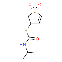 ChemSpider 2D Image | S-(1,1-Dioxido-2,3-dihydro-3-thiophenyl) isopropylcarbamothioate | C8H13NO3S2