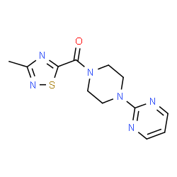 ChemSpider 2D Image | (3-Methyl-1,2,4-thiadiazol-5-yl)[4-(2-pyrimidinyl)-1-piperazinyl]methanone | C12H14N6OS