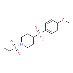ChemSpider 2D Image | 1-(Ethylsulfonyl)-4-[(4-methoxyphenyl)sulfonyl]piperidine | C14H21NO5S2