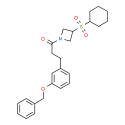 ChemSpider 2D Image | 3-[3-(Benzyloxy)phenyl]-1-[3-(cyclohexylsulfonyl)-1-azetidinyl]-1-propanone | C25H31NO4S