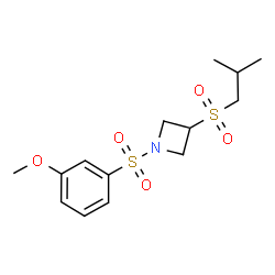 ChemSpider 2D Image | 3-(Isobutylsulfonyl)-1-[(3-methoxyphenyl)sulfonyl]azetidine | C14H21NO5S2