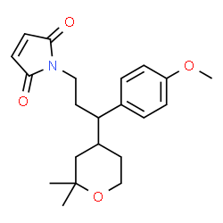 ChemSpider 2D Image | 1-[3-(2,2-Dimethyltetrahydro-2H-pyran-4-yl)-3-(4-methoxyphenyl)propyl]-1H-pyrrole-2,5-dione | C21H27NO4