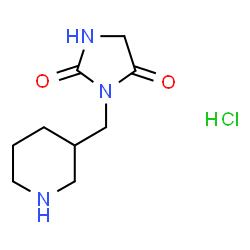 ChemSpider 2D Image | 3-(3-Piperidinylmethyl)-2,4-imidazolidinedione hydrochloride (1:1) | C9H16ClN3O2