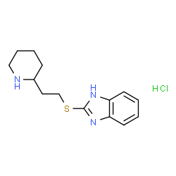 ChemSpider 2D Image | 2-{[2-(2-Piperidinyl)ethyl]sulfanyl}-1H-benzimidazole hydrochloride (1:1) | C14H20ClN3S