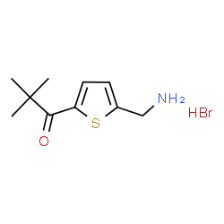 ChemSpider 2D Image | 1-[5-(Aminomethyl)-2-thienyl]-2,2-dimethyl-1-propanone hydrobromide (1:1) | C10H16BrNOS