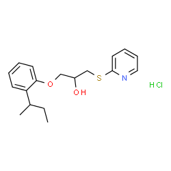ChemSpider 2D Image | 1-(2-sec-Butylphenoxy)-3-(2-pyridinylsulfanyl)-2-propanol hydrochloride (1:1) | C18H24ClNO2S
