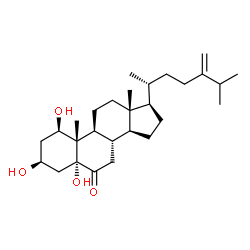 ChemSpider 2D Image | (1beta,3beta,5alpha)-1,3,5-Trihydroxyergost-24(28)-en-6-one | C28H46O4