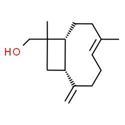 ChemSpider 2D Image | [(1R,5E,9R)-6,10-Dimethyl-2-methylenebicyclo[7.2.0]undec-5-en-10-yl]methanol | C15H24O
