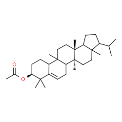 ChemSpider 2D Image | (5aS,9S,13aR)-3-Isopropyl-3a,5a,8,8,11b,13a-hexamethyl-2,3,3a,4,5,5a,5b,6,8,9,10,11,11a,11b,12,13,13a,13b-octadecahydro-1H-cyclopenta[a]chrysen-9-yl acetate | C32H52O2