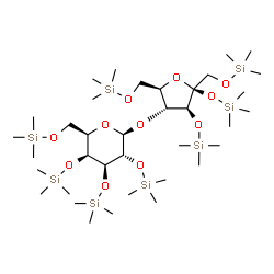 ChemSpider 2D Image | 4-O-[2,3,4,6-Tetrakis-O-(trimethylsilyl)-beta-D-galactopyranosyl]-1,2,3,6-tetrakis-O-(trimethylsilyl)-beta-D-fructofuranose | C36H86O11Si8