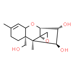 ChemSpider 2D Image | (4beta,5alpha,11xi)-12,13-Epoxytrichothec-9-ene-3,4,15-triol | C15H22O5
