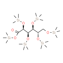 ChemSpider 2D Image | Trimethylsilyl 2,3,4,5,6-pentakis-O-(trimethylsilyl)-L-gluconate | C24H60O7Si6