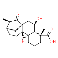 ChemSpider 2D Image | (5beta,6beta,8alpha,9beta,10alpha,13alpha,16beta)-6,9-Dihydroxy-15-oxokauran-18-oic acid | C20H30O5