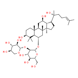 ChemSpider 2D Image | (3beta,6alpha,12beta,20R)-3,12,20-Trihydroxydammar-24-en-6-yl 2-O-beta-D-xylopyranosyl-beta-D-glucopyranoside | C41H70O13