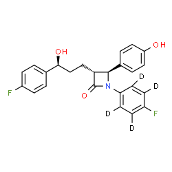 ChemSpider 2D Image | (3R,4S)-1-[4-Fluoro(~2~H_4_)phenyl]-3-[(3S)-3-(4-fluorophenyl)-3-hydroxypropyl]-4-(4-hydroxyphenyl)-2-azetidinone | C24H17D4F2NO3