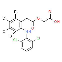 ChemSpider 2D Image | (2-{2-[(2,6-Dichlorophenyl)amino](~2~H_4_)phenyl}acetoxy)acetic acid | C16H9D4Cl2NO4