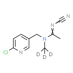ChemSpider 2D Image | (1E)-N-[(6-Chloro-3-pyridinyl)methyl]-N'-cyano-N-(~2~H_3_)methylethanimidamide | C10H8D3ClN4