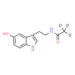 ChemSpider 2D Image | N-[2-(5-Hydroxy-1H-indol-3-yl)ethyl](~2~H_3_)acetamide | C12H11D3N2O2