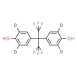ChemSpider 2D Image | 4,4'-(1,1,1,3,3,3-Hexafluoro-2,2-propanediyl)di(2,6-~2~H_2_)phenol | C15H6D4F6O2