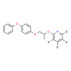 ChemSpider 2D Image | 2-{[1-(4-Phenoxyphenoxy)-2-propanyl]oxy}(~2~H_4_)pyridine | C20H15D4NO3