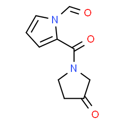 ChemSpider 2D Image | 2-[(3-Oxo-1-pyrrolidinyl)carbonyl]-1H-pyrrole-1-carbaldehyde | C10H10N2O3