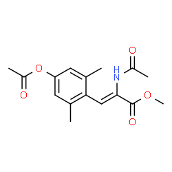 ChemSpider 2D Image | Methyl (2Z)-2-acetamido-3-(4-acetoxy-2,6-dimethylphenyl)acrylate | C16H19NO5
