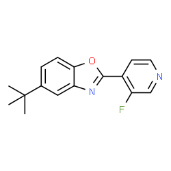 ChemSpider 2D Image | 5-(tert-Butyl)-2-(3-fluoropyridin-4-yl)benzo[d]oxazole | C16H15FN2O