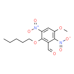 ChemSpider 2D Image | 3-Methoxy-2,5-dinitro-6-(pentyloxy)benzaldehyde | C13H16N2O7