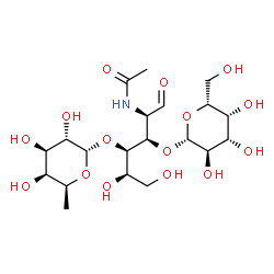 ChemSpider 2D Image | 6-Deoxy-alpha-L-galactopyranosyl-(1->4)-[beta-D-galactopyranosyl-(1->3)]-2-acetamido-2-deoxy-D-glucose | C20H35NO15