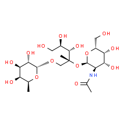 ChemSpider 2D Image | 2-Acetamido-2-deoxy-alpha-D-galactopyranosyl-(1->4)-[6-deoxy-alpha-L-galactopyranosyl-(1->5)]-4-C-methyl-D-arabinitol | C20H37NO14