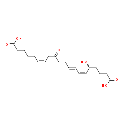 ChemSpider 2D Image | (5R,6Z,8E,14Z)-5-Hydroxy-12-oxo-6,8,14-icosatrienedioic acid | C20H30O6