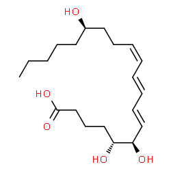 ChemSpider 2D Image | (5R,6R,7E,9E,11Z,15R)-5,6,15-Trihydroxy-7,9,11-icosatrienoic acid | C20H34O5