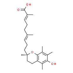 ChemSpider 2D Image | (2E,6E)-9-[(2R)-6-Hydroxy-2,5,7,8-tetramethyl-3,4-dihydro-2H-chromen-2-yl]-2,6-dimethyl-2,6-nonadienoic acid | C24H34O4