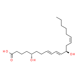 ChemSpider 2D Image | (5R,8E,10E,12R,14Z)-5,12-Dihydroxy-8,10,14-icosatrienoic acid | C20H34O4
