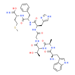 ChemSpider 2D Image | D-Tryptophyl-D-alanyl-D-allothreonylglycyl-D-histidyl-L-phenylalanyl-D-methioninamide | C40H53N11O8S