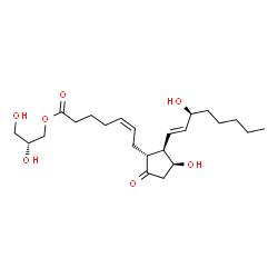 ChemSpider 2D Image | (2R)-2,3-Dihydroxypropyl (5Z,11beta,13E,15S)-11,15-dihydroxy-9-oxoprosta-5,13-dien-1-oate | C23H38O7
