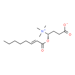 ChemSpider 2D Image | (4S)-4-[(2E)-2-Octenoyloxy]-4-(trimethylammonio)butanoate | C15H27NO4