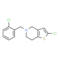 ChemSpider 2D Image | 2-Chloro-5-(2-chlorobenzyl)-4,5,6,7-tetrahydrothieno[3,2-c]pyridine | C14H13Cl2NS