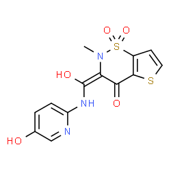 ChemSpider 2D Image | (3Z)-3-{Hydroxy[(5-hydroxy-2-pyridinyl)amino]methylene}-2-methyl-2,3-dihydro-4H-thieno[2,3-e][1,2]thiazin-4-one 1,1-dioxide | C13H11N3O5S2