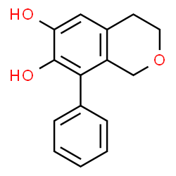 ChemSpider 2D Image | 8-Phenyl-3,4-dihydro-1H-isochromene-6,7-diol | C15H14O3