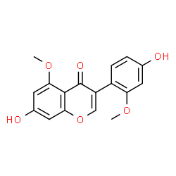 ChemSpider 2D Image | 7-Hydroxy-3-(4-hydroxy-2-methoxyphenyl)-5-methoxy-4H-chromen-4-one | C17H14O6