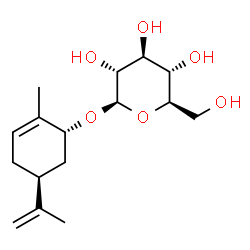 ChemSpider 2D Image | (1R,5S)-5-Isopropenyl-2-methyl-2-cyclohexen-1-yl beta-D-glucopyranoside | C16H26O6