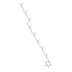 ChemSpider 2D Image | 2,3-Dimethyl-5-[(2E,6E,10E,14E,18E,22Z,26E)-3,7,11,15,19,23,27,31-octamethyl-2,6,10,14,18,22,26,30-dotriacontaoctaen-1-yl]-1,4-benzoquinone | C48H72O2
