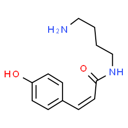ChemSpider 2D Image | (2Z)-N-(4-Aminobutyl)-3-(4-hydroxyphenyl)acrylamide | C13H18N2O2
