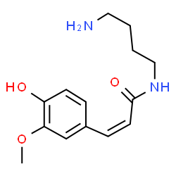 ChemSpider 2D Image | (2Z)-N-(4-Aminobutyl)-3-(4-hydroxy-3-methoxyphenyl)acrylamide | C14H20N2O3