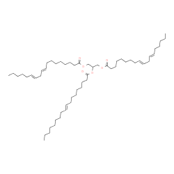ChemSpider 2D Image | 2-[(9E)-9-Octadecenoyloxy]-1,3-propanediyl (9E,12E,9'E,12'E)bis(-9,12-octadecadienoate) | C57H100O6