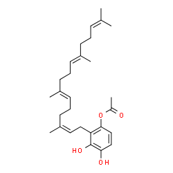 ChemSpider 2D Image | 3,4-Dihydroxy-2-[(2Z,6E,10E)-3,7,11,15-tetramethyl-2,6,10,14-hexadecatetraen-1-yl]phenyl acetate | C28H40O4