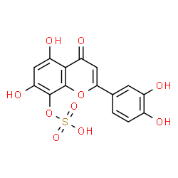 ChemSpider 2D Image | 2-(3,4-Dihydroxyphenyl)-5,7-dihydroxy-4-oxo-4H-chromen-8-yl hydrogen sulfate | C15H10O10S