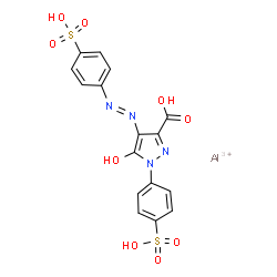 ChemSpider 2D Image | 1H-Pyrazole-3-carboxylic acid, 5-hydroxy-1-(4-sulfophenyl)-4-[(E)-2-(4-sulfophenyl)diazenyl]-, aluminum salt (1:1) | C16H12AlN4O9S2