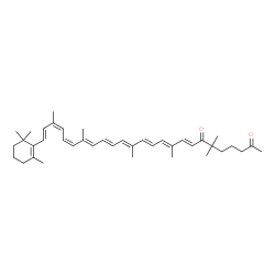 ChemSpider 2D Image | (8E,10E,12E,14E,16E,18E,20Z,22Z,24E)-6,6,10,14,19,23-Hexamethyl-25-(2,6,6-trimethyl-1-cyclohexen-1-yl)-8,10,12,14,16,18,20,22,24-pentacosanonaene-2,7-dione | C40H56O2